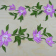 Embroidered Flower Patch Lavender Green