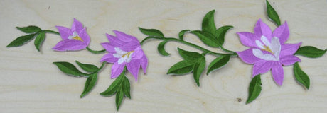 Embroidered Flower Patch Lavender Green