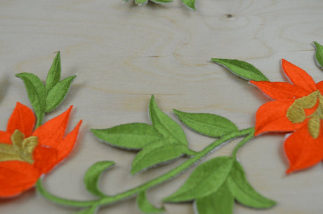 Flower Patch Orange Green Lily Applique