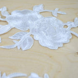 Embroidered Flower Patch White Iron-On