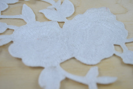 Embroidered Flower Patch White Iron-On