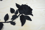 Embroidered Black Rose Patch Pair