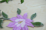 Embroidered Flower Patch Lavender Green