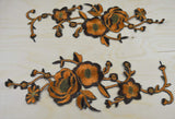 Embroidered Flower Patch Applique Brown Rust