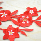 Flower Patch Red Embroidery Applique
