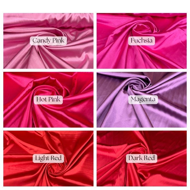 Premium Bridal Satin Satin Fabric - 60" Wide, Multiple Colors (1 Yard)