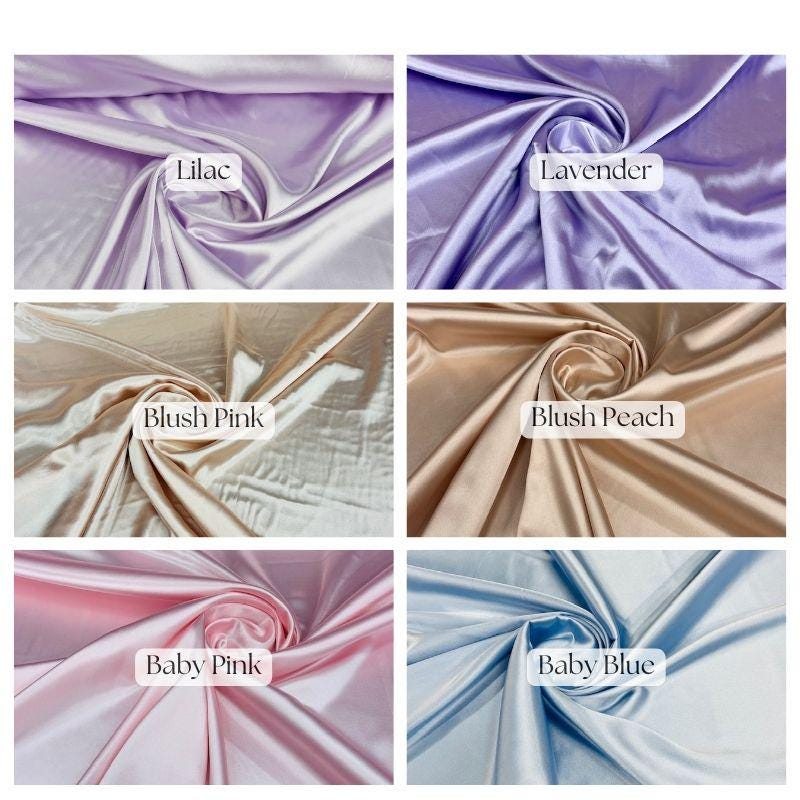 Satin Charmeuse Satin Fabric - Smooth Non-Stretch, 60" Width