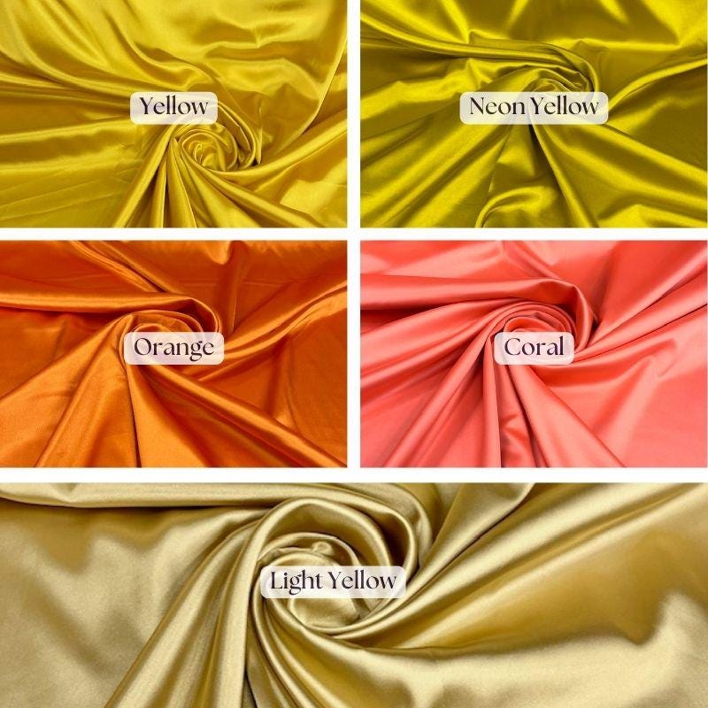 Premium Bridal Satin Satin Fabric - 60" Wide, Multiple Colors (1 Yard)