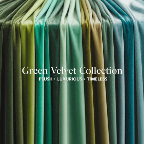 Soft Stretch Velvet Fabric - Spring Green, Hunter Green, Tiffany, Olive, Mint, Jade, 58" Width