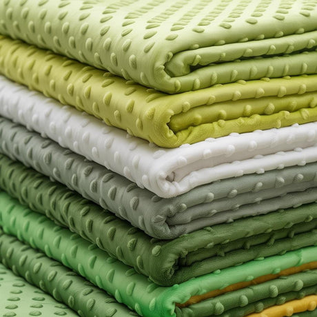 Minky Dot 100 Percent Polyester Fabric - Sage, Lime, Mint, Olive, Polka Dot, 60" Width (1 Yard)