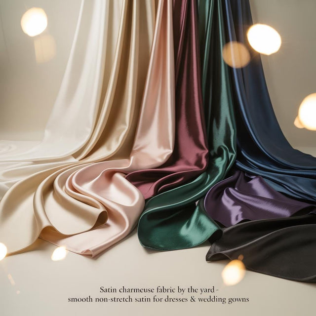 Satin Charmeuse Satin Fabric - Smooth Non-Stretch, 60" Width