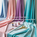 Pastel Stretch Velvet Fabric - Baby Blue, Pastel Pink, Light Orchid, Tiffany Blue, Turquoise, 58-60" Width