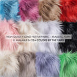 Long Pile Faux Fur Fabric - Multiple Colors, Shaggy Texture, 1 Yard
