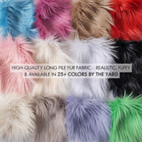 Long Pile Faux Fur Fabric - Multiple Colors, Shaggy Texture, 1 Yard