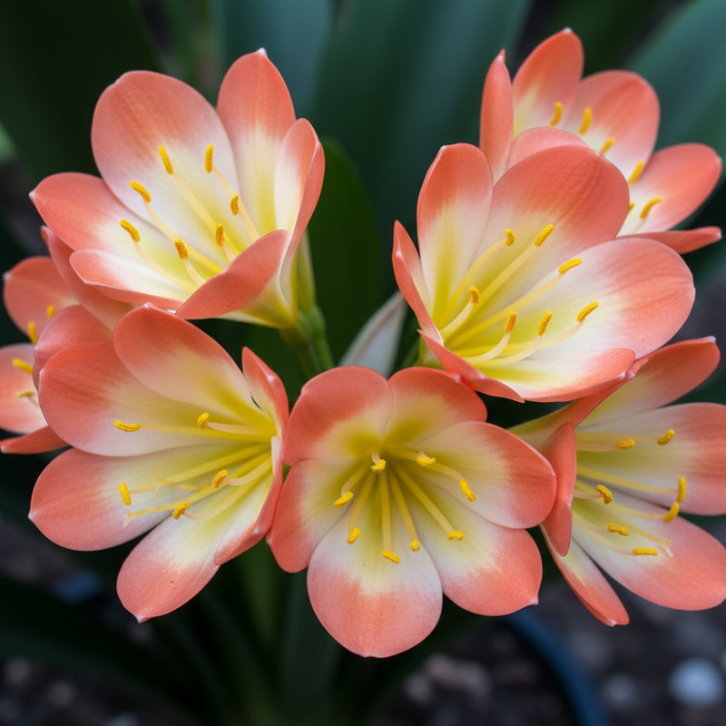 Clivia Seedling Cross Between Tangelo and Multipetal Japanese Blush