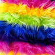 Rainbow Faux Fur Striped Long Pile Fabric,