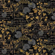 Quilting Cotton Text and Floral Fleur-CD3182 Black Timeless Treasures