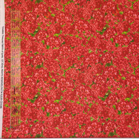 Quilting Cotton Scarlet Beauty Fleur CD3186 Timeless Treasures