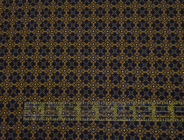 Quilting Cotton Geo Floral Fleur CD3188 Black Timeless Treasures
