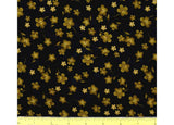 Quilting Cotton Scarlet Beauty Tossed Gold Geranium Fleur Black Timeless Treasures