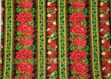 Quilting Cotton Scarlet Beauty Border Stripe Fleur Black Timeless Treasures