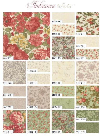 Quilting Cotton Ambiance Mist Floral 100% Cotton Moda