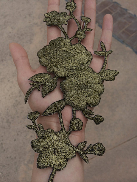 Brass Flower Iron-On Patch