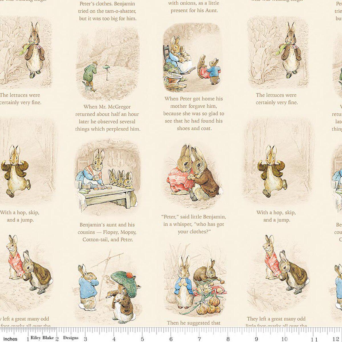 Quilting Cotton Peter Rabbit™ and Benjamin Bunny™ Story Time Riley Blake