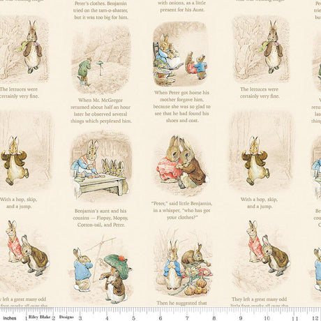 Quilting Cotton Peter Rabbit™ and Benjamin Bunny™ Story Time Riley Blake