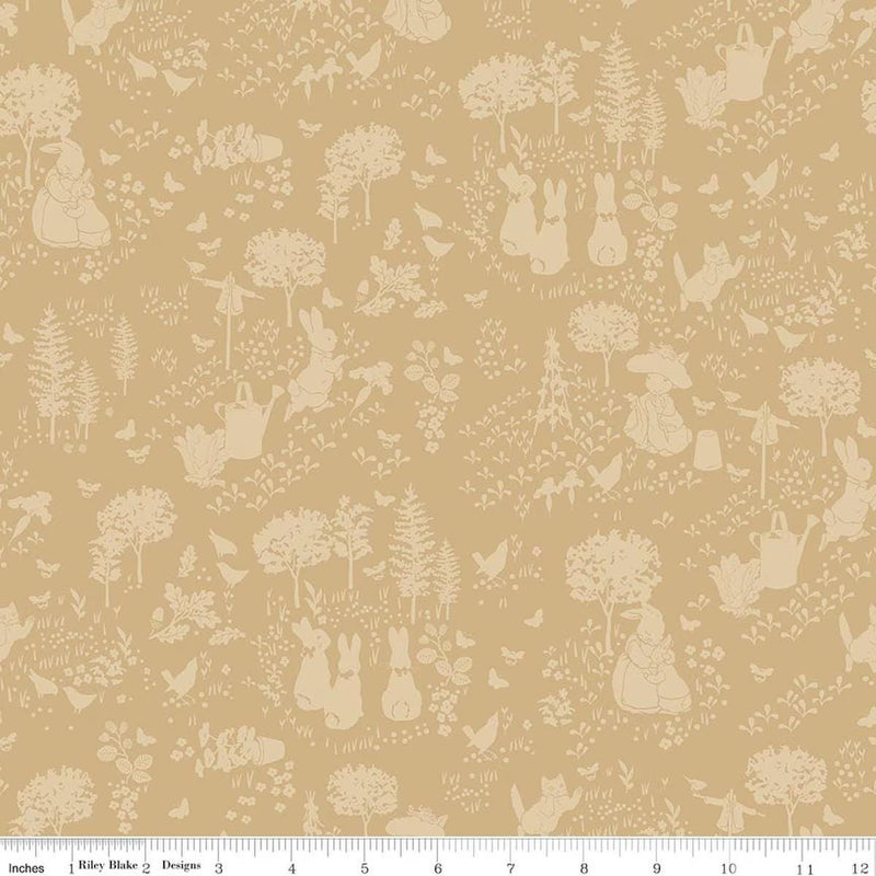 Quilting Cotton Peter Rabbit™ and Benjamin Bunny™ Tonal Garden Riley Blake
