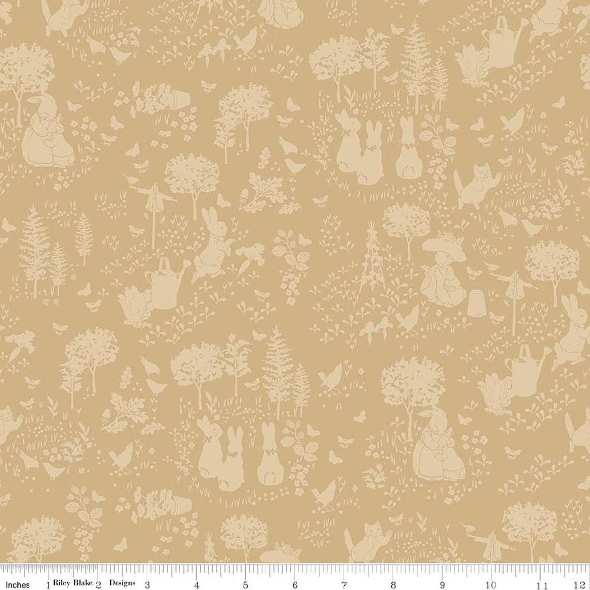 Quilting Cotton Peter Rabbit™ and Benjamin Bunny™ Tonal Garden Riley Blake
