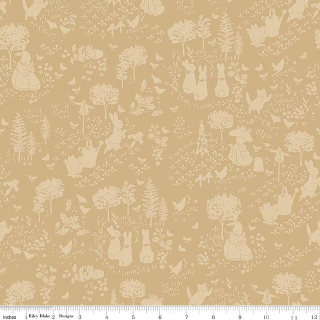 Quilting Cotton Peter Rabbit™ and Benjamin Bunny™ Tonal Garden Riley Blake