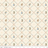 Quilting Cotton Peter Rabbit™ and Benjamin Bunny™ Lattice Cream Riley Blake
