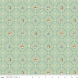 Quilting Cotton Peter Rabbit™ and Benjamin Bunny™ Lattice Green Riley Blake
