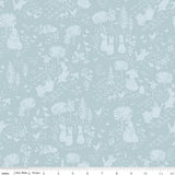 Quilting Cotton Peter Rabbit and Benjamin Bunny Tonal Garden Blue Riley Blake