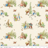 Quilting Cotton Peter Rabbit™ and Benjamin Bunny™ Main Cream Riley Blake