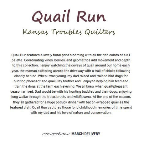 Quilting Cotton Kansas Troubles Quail Run Pumpkin Moda