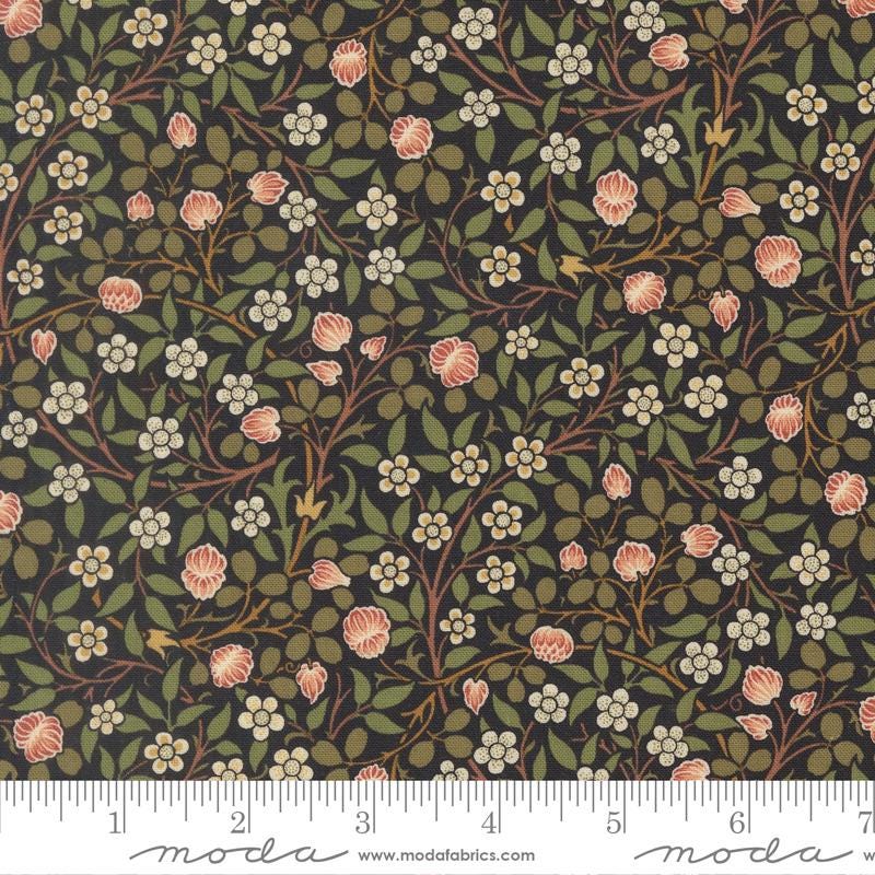 Quilting Cotton Morris Muse Ebony Floral Moda