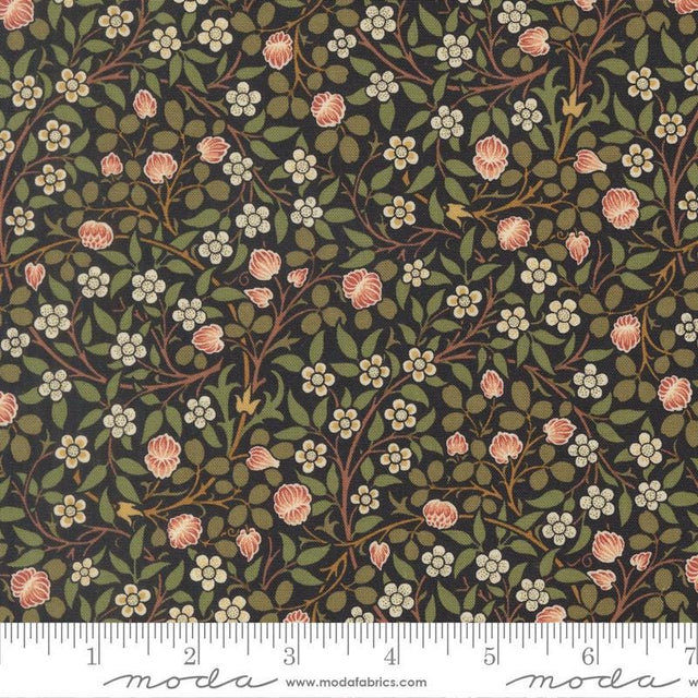 Quilting Cotton Morris Muse Ebony Floral Moda