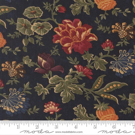 Quilting Cotton Kansas Troubles Quail Run Indigo Floral Moda