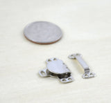Hook and Eye Clasps Black Silver