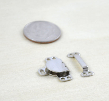 Hook and Eye Clasps Black Silver