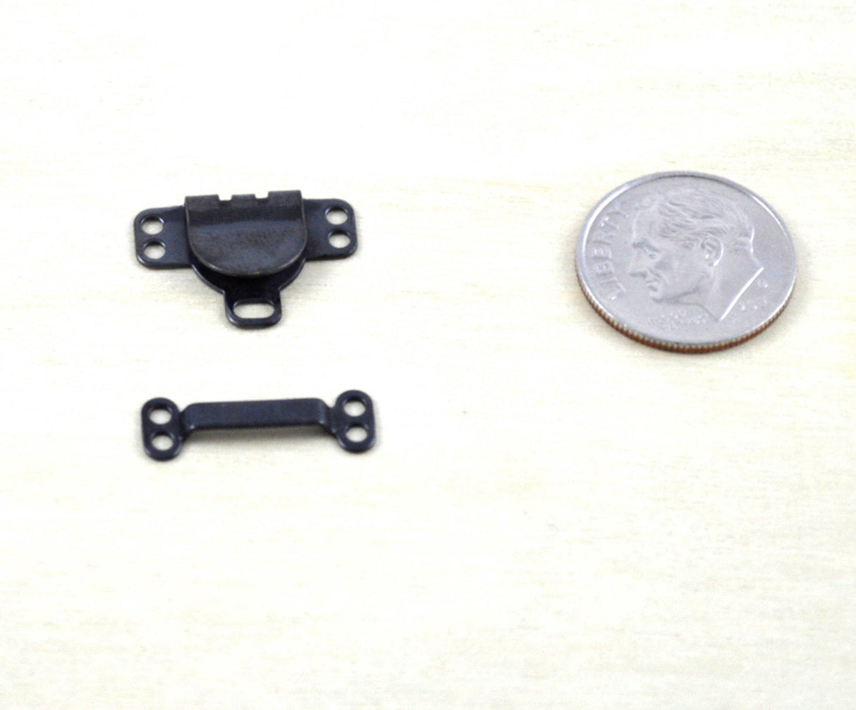 Hook and Eye Clasps Black Silver