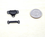 Hook and Eye Clasps Black Silver