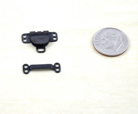 Hook and Eye Clasps Black Silver