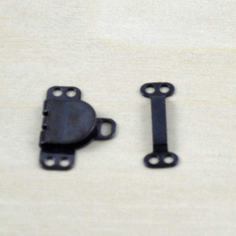 Hook and Eye Clasps Black Silver