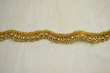 Rhinestone Trim Silver Scalloped Iron-On