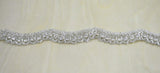 Rhinestone Trim Silver Scalloped Iron-On