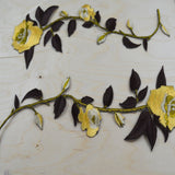 Rose Flower Patch Brown Mustard Iron-On