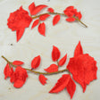 Embroidered Rose Applique Patch Red Iron-On